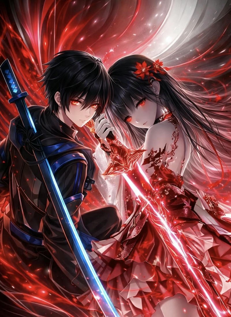 Hình ảnh avatar đôi anime ngầu cặp nam nữ phong thái mạnh