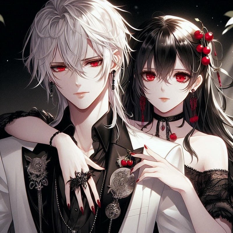 Hình ảnh avatar đôi anime ngầu đôi người tạo dáng