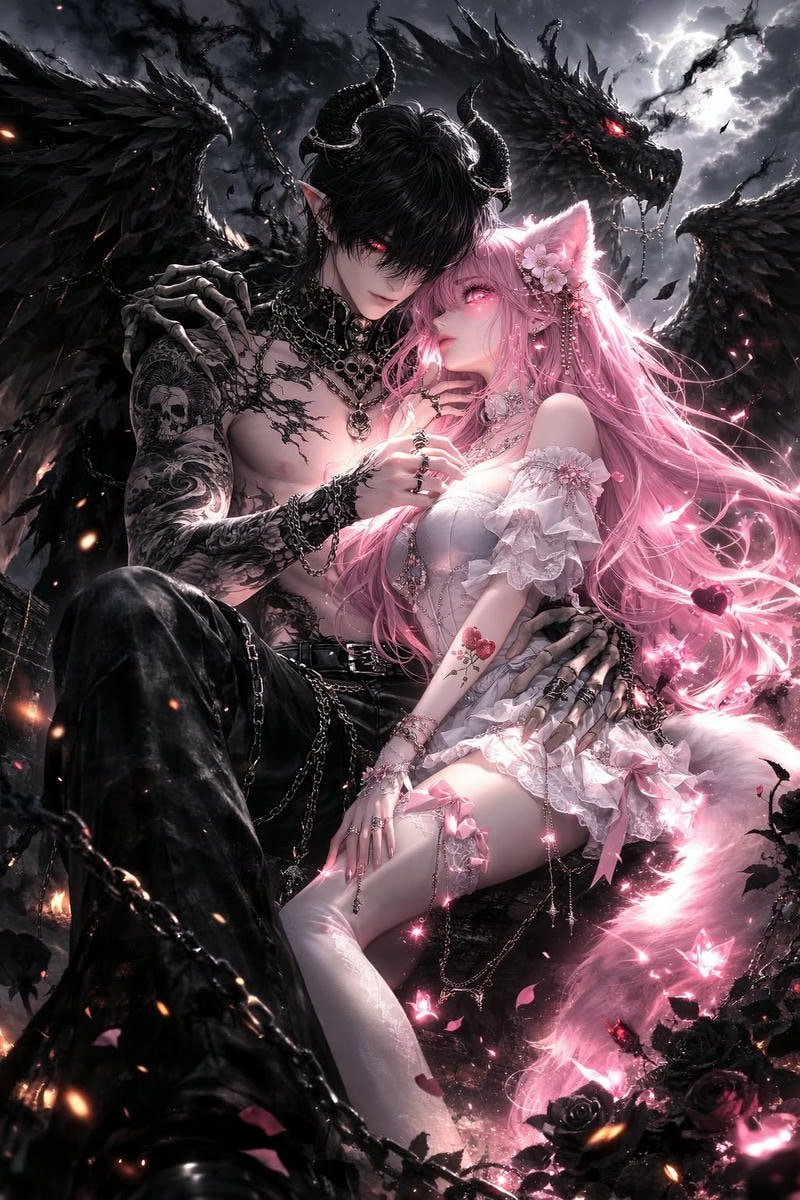 Hình ảnh avatar đôi anime ngầu hai người đứng gần