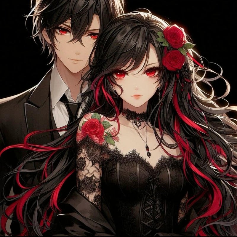 Hình ảnh avatar đôi anime ngầu hai nhân vật ánh nhìn sắc