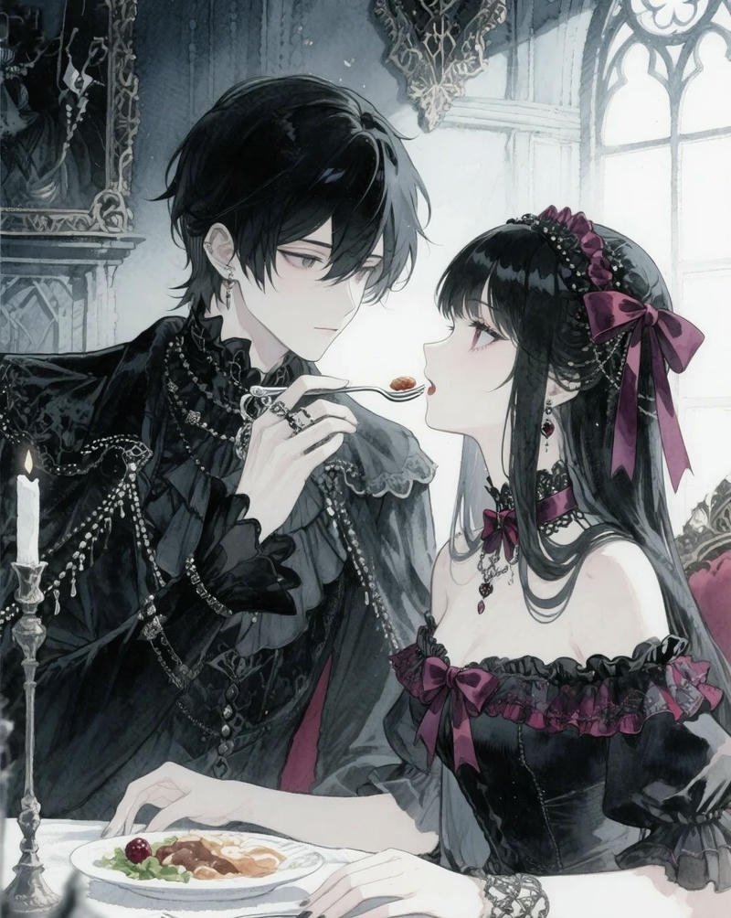 Hình ảnh avatar đôi anime ngầu hai nhân vật nhìn thẳng