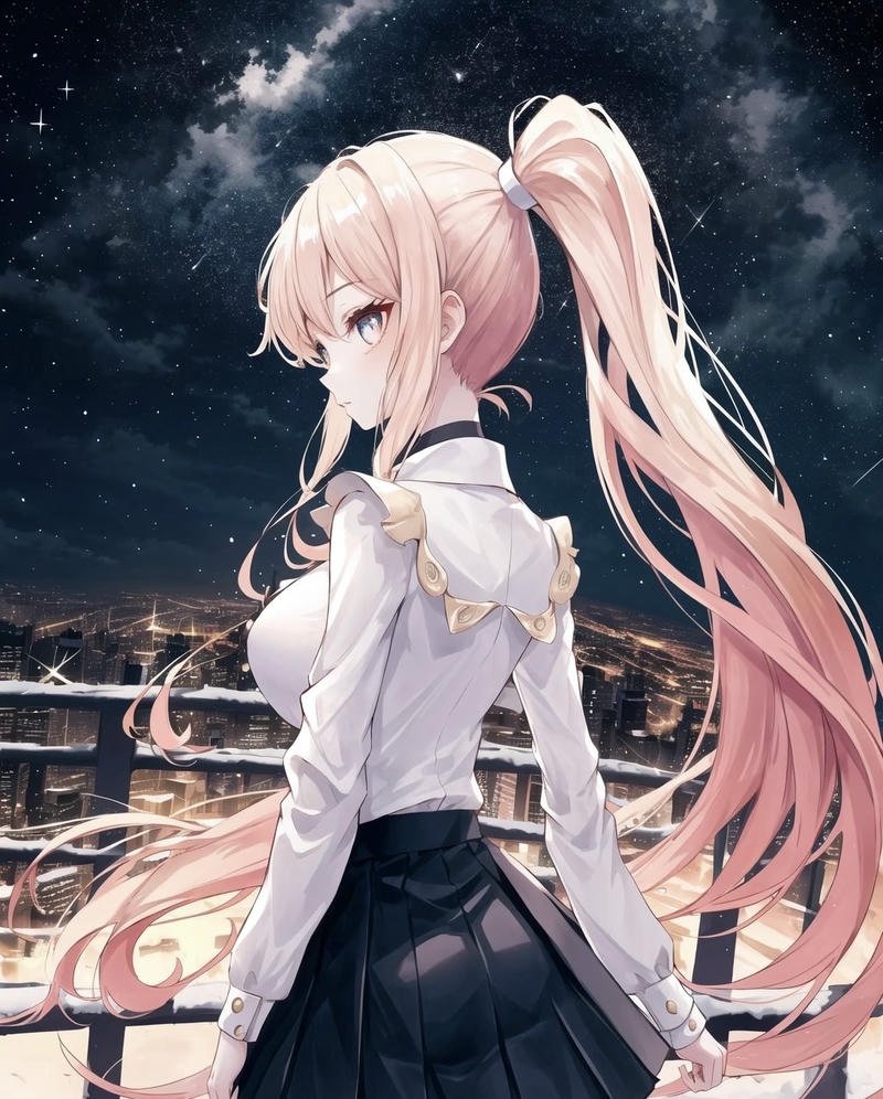 Hình ảnh cô gái quay lưng anime cô gái anime tóc dài