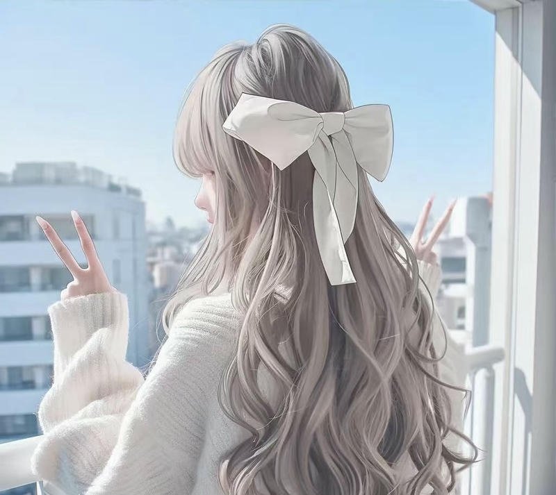 Hình ảnh cô gái quay lưng anime cô gái tóc dài thẳng