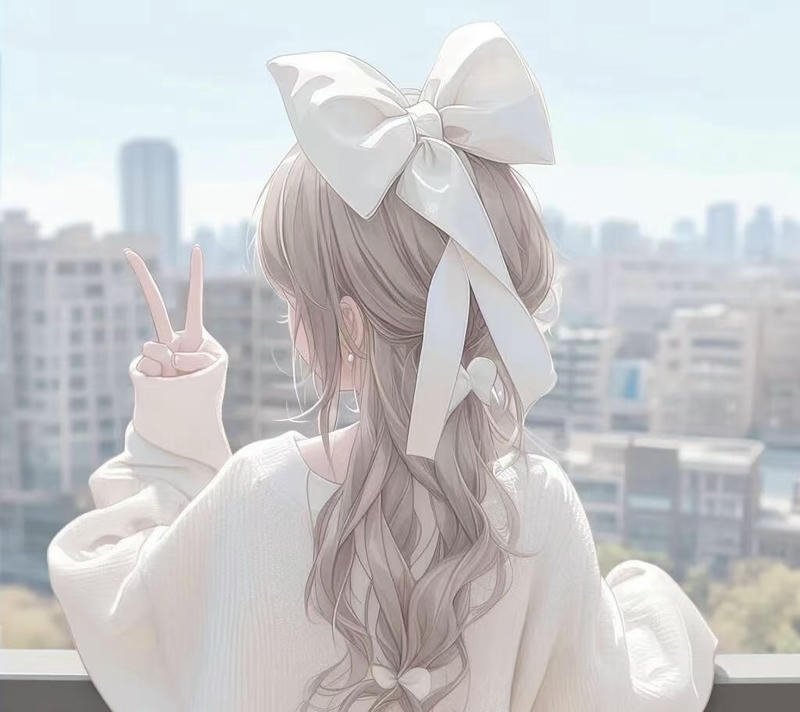 Hình ảnh cô gái quay lưng anime nhân vật nữ hoạt hình