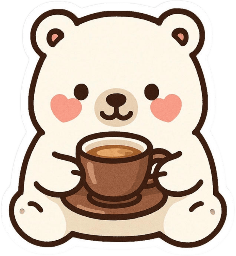 Hình ảnh nhỏ xinh giúp sticker gấu cute nổi bật
