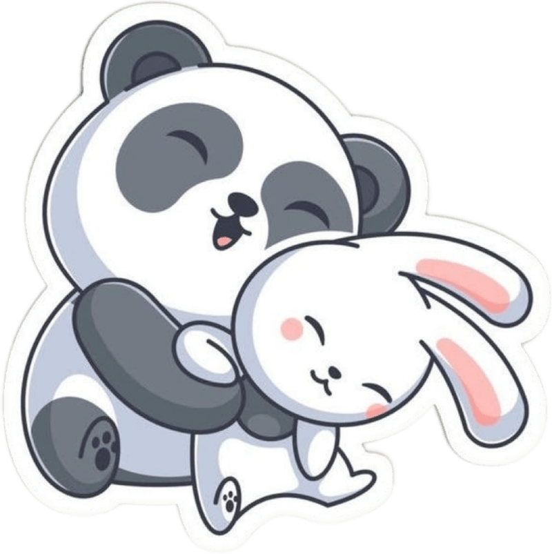 Hình ảnh tinh nghịch giúp sticker gấu trúc cuốn hút