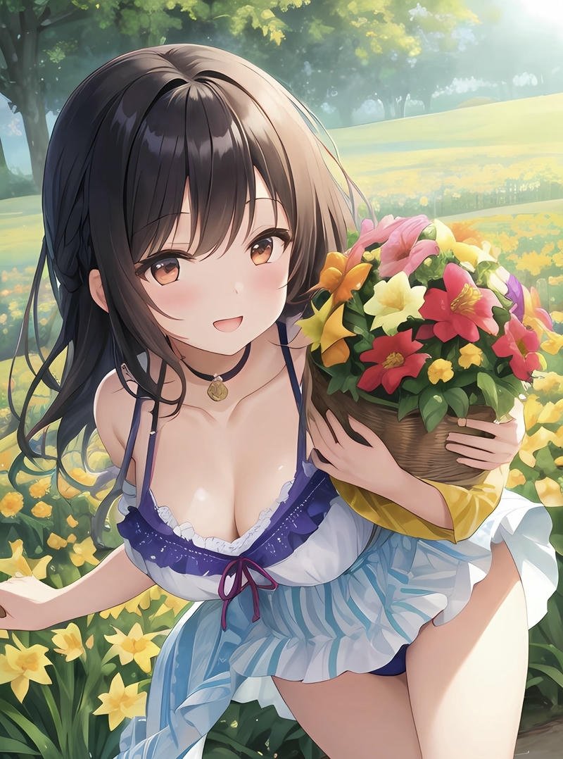 Hình anime girl bikini phong cách nghệ thuật nhẹ nhàng