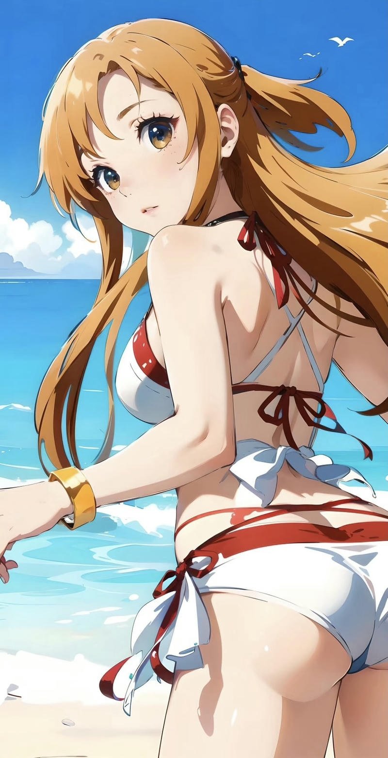 Hình anime nữ bikini phong cách trong trẻo thu hút