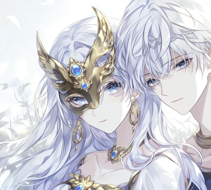 Hình avatar đôi anime cặp đôi trong cùng bố cục