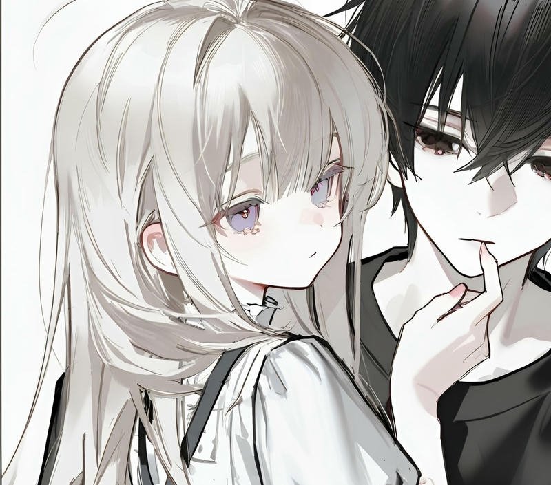 Hình avatar đôi anime đôi nhân vật cùng khung