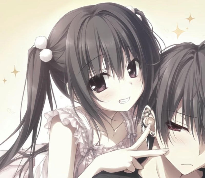 Hình avatar đôi anime hai người đứng gần