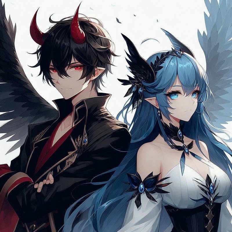 Hình avatar đôi anime ngầu cặp đôi đầy cá tính