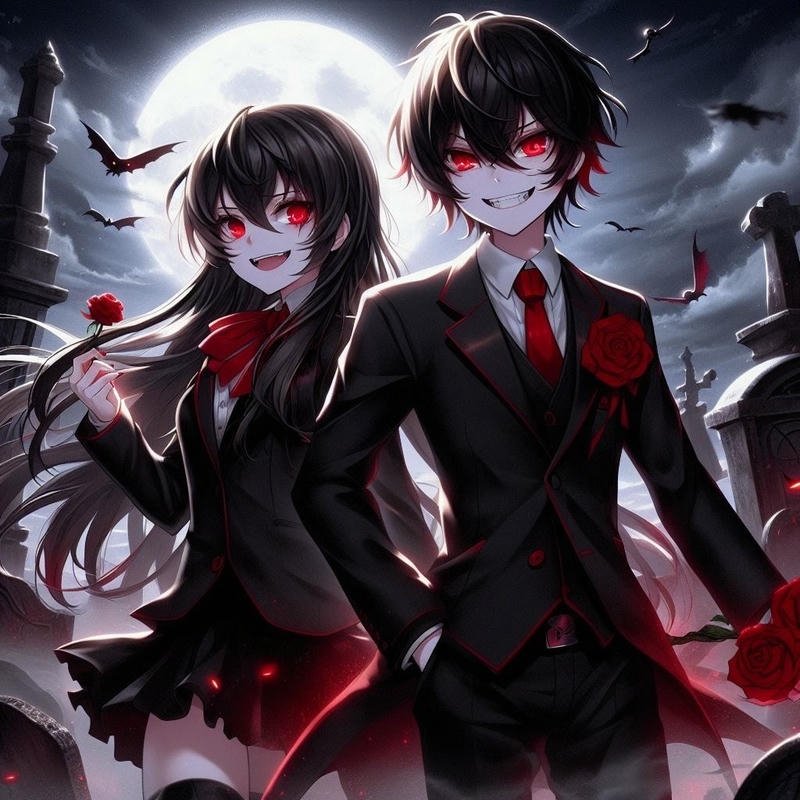 Hình avatar đôi anime ngầu hai người đứng cạnh nhau