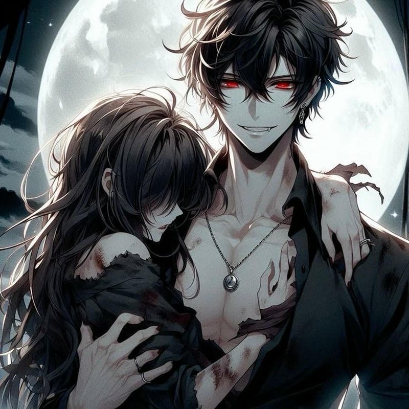 Hình avatar đôi anime ngầu hai người tạo dáng lạnh