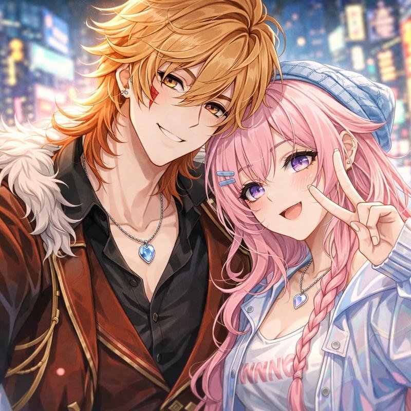 Hình avatar đôi anime ngầu hai người với ánh nhìn lạnh