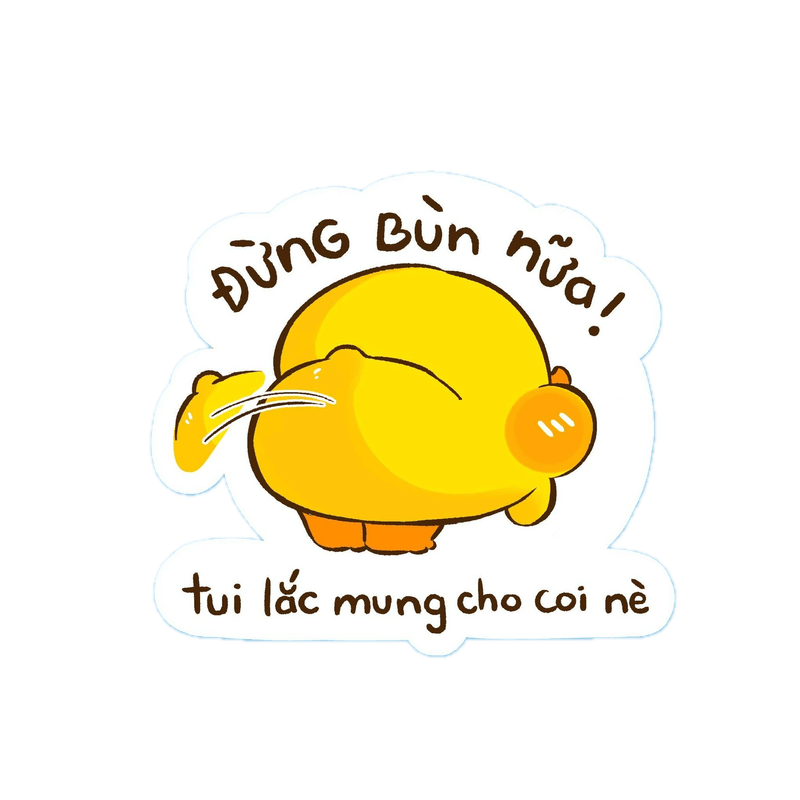Hình dán con vịt với biểu cảm vui tươi