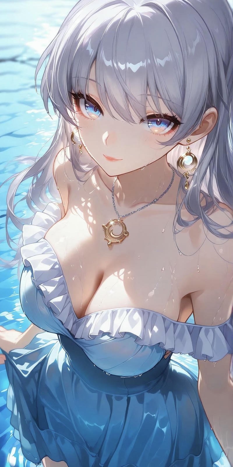 Hình gái anime mặc bikini dễ thương cho điện thoại