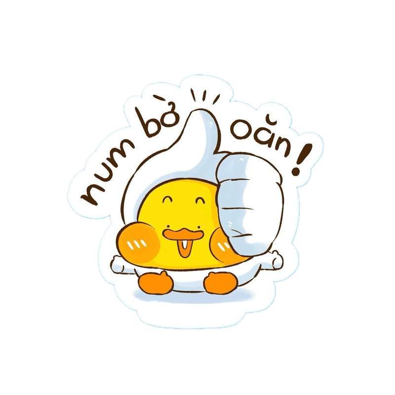 Hình sticker con vịt với ánh mắt trong trẻo dễ thương