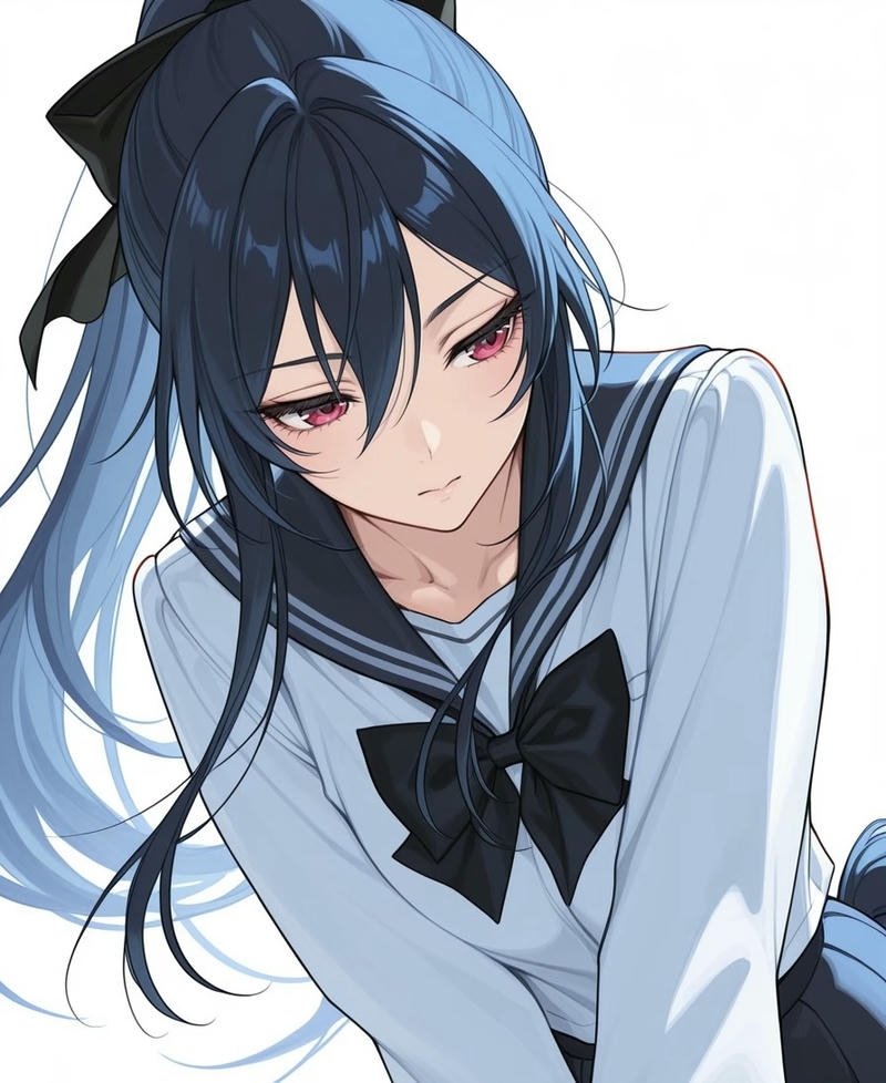 Nhân vật nữ anime tóc dài lạnh lùng đầy cuốn hút
