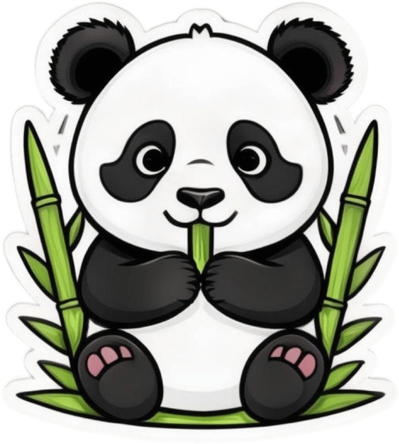 Phong cách hoạt hình tạo nên sticker gấu trúc đáng yêu
