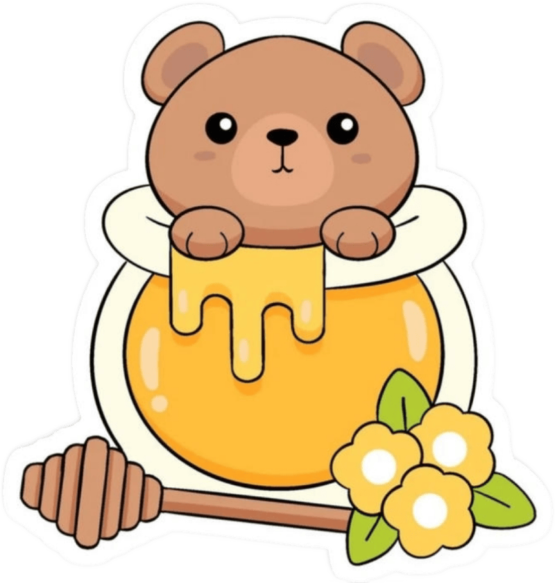 Phong cách nhẹ nhàng giúp sticker gấu cute dễ nhìn