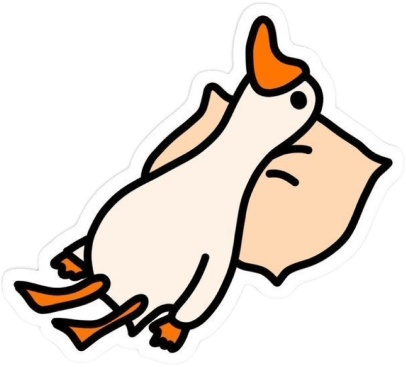 Sticker con vịt cute với ánh nhìn ngơ ngác dễ mến