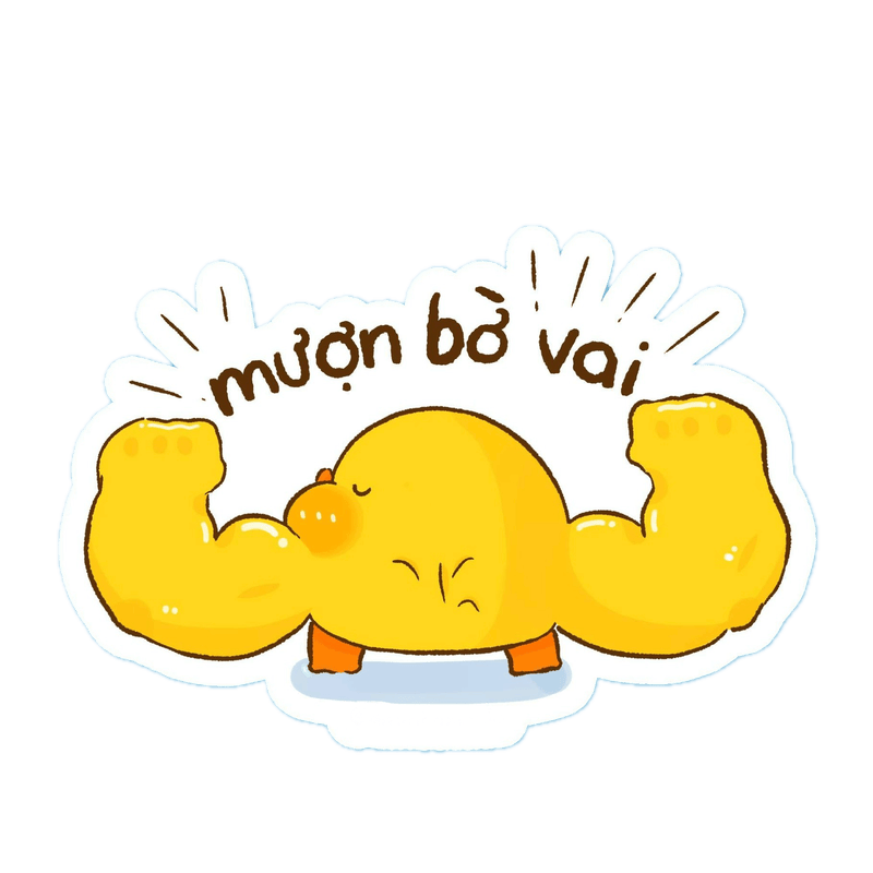 Sticker con vịt cute với ánh nhìn trong sáng
