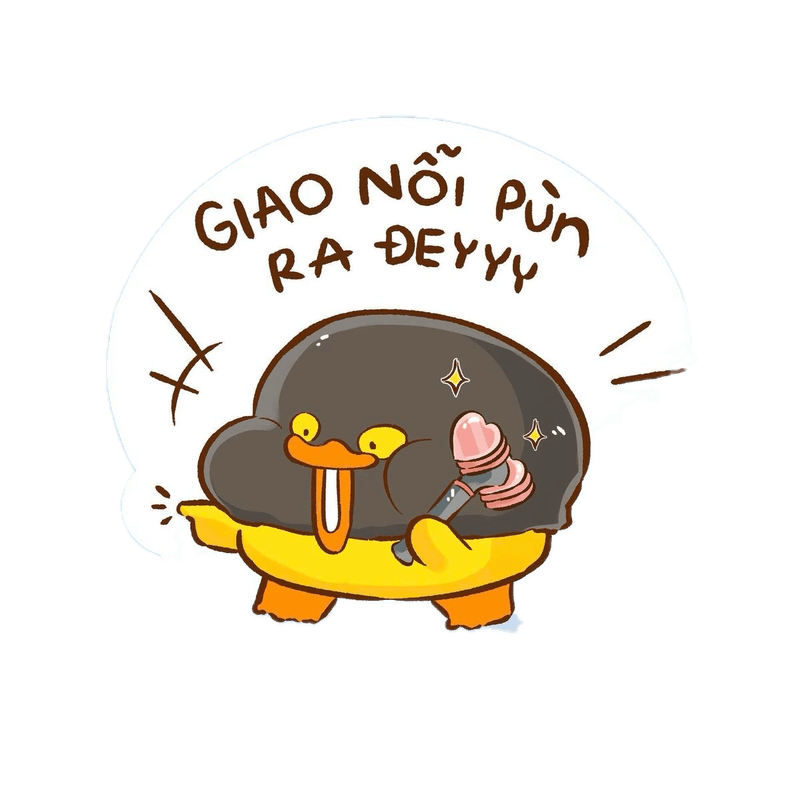 Sticker con vịt cute với dáng vẻ nhỏ nhắn