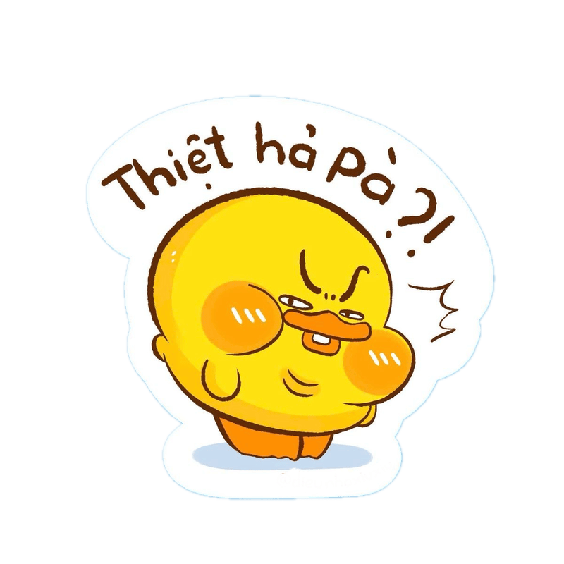 Sticker con vịt cute với nét mặt tinh nghịch