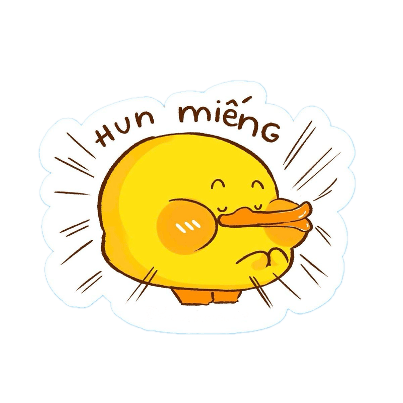 Sticker con vịt với ánh mắt tròn xinh đáng yêu