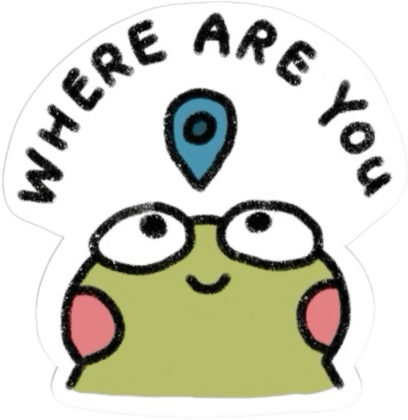 Sticker ếch xanh xuất hiện với đôi mắt lanh lợi