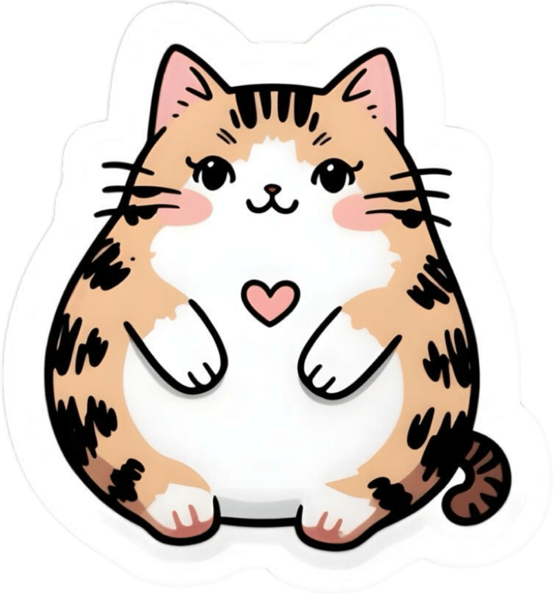 Sticker mèo nổi bật với đường nét mềm mại dễ nhìn