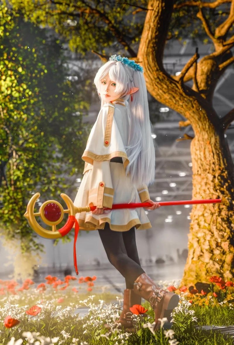 Tạo hình Frieren pháp sư với phụ kiện phép thuật nổi bật