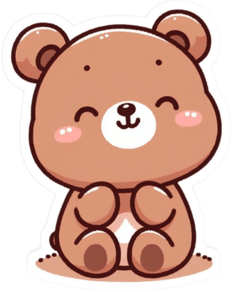 Tạo hình ngộ nghĩnh giúp sticker gấu cute thú vị
