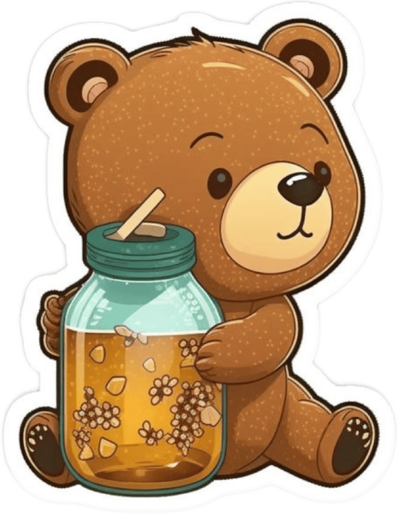 Tạo hình nhỏ xinh mang lại sticker gấu cute dễ thương
