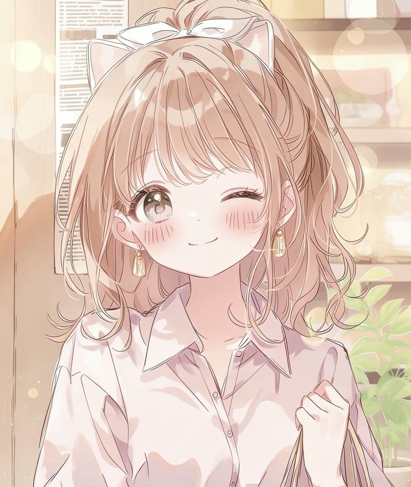 Thiếu nữ mỉm cười nhẹ ảnh anime nữ cute