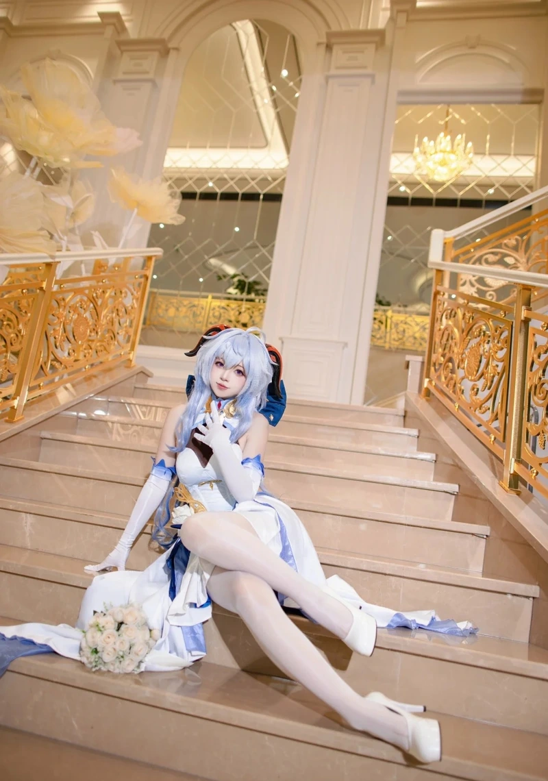 Ảnh cosplay Ganyu trang phục anime đẹp sắc sảo cuốn hút