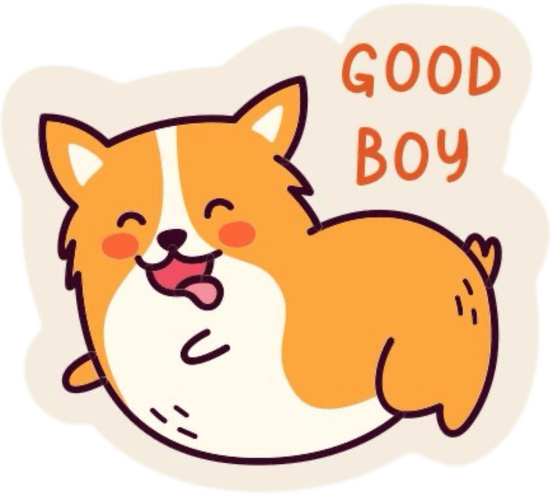 Ảnh sticker chó Shiba thể hiện dáng vẻ lanh lợi