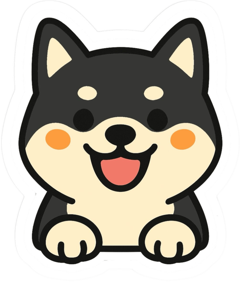 Ảnh sticker chó Shiba thể hiện đôi mắt lanh lợi