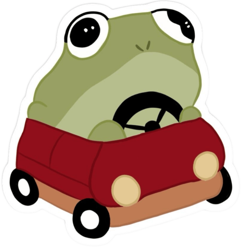 Ảnh sticker ếch xanh có đôi mắt tròn nhìn vui nhộn