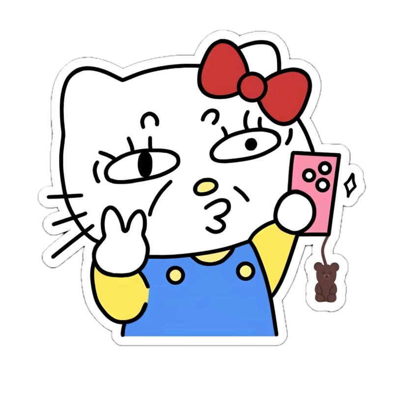 Biểu tượng nhân vật chibi với ánh mắt dễ thương vui tươi