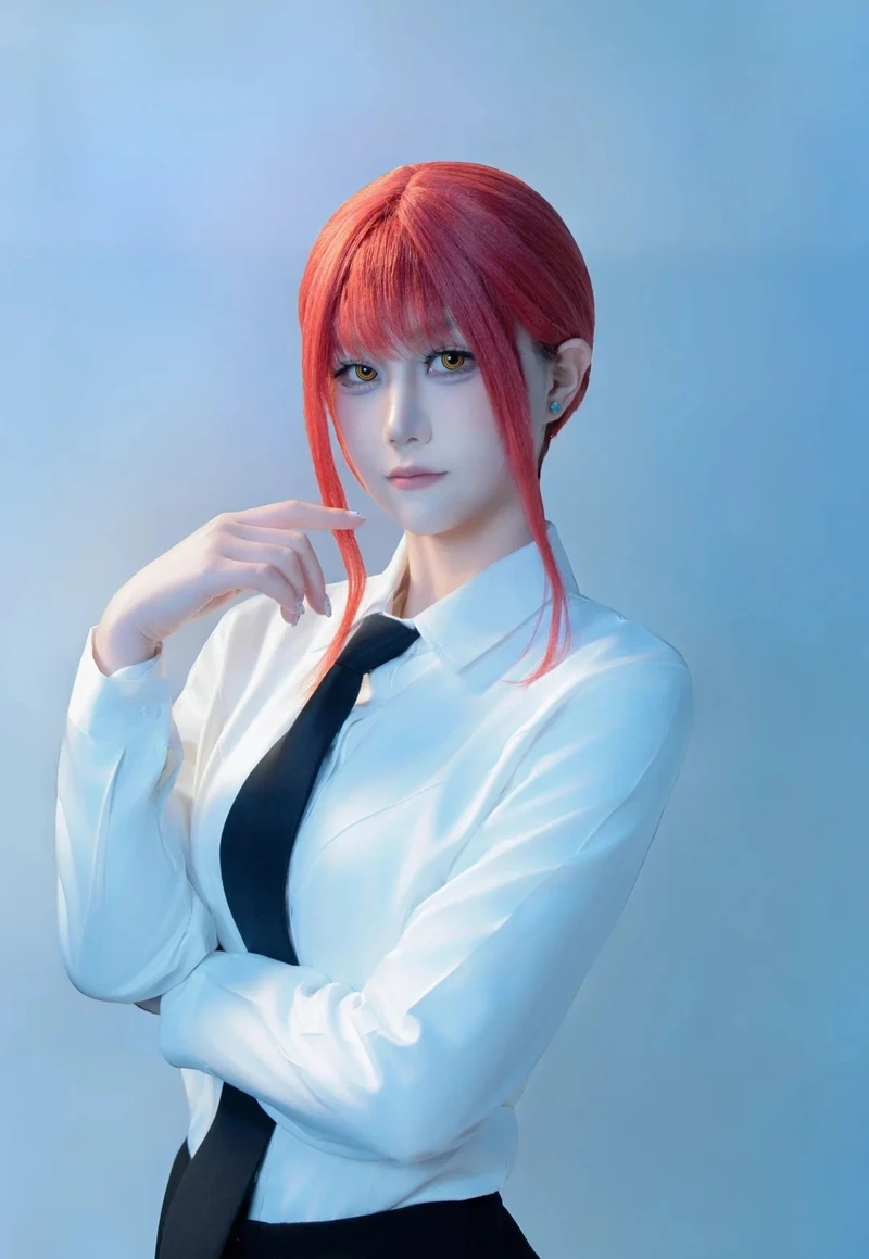 Bộ vest đỏ sang trọng tôn dáng Makima cosplay