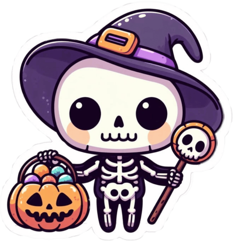 Cảm giác vui vẻ nhưng vẫn bí ẩn trong sticker halloween