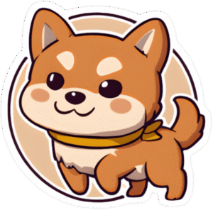 Hình dán chó Shiba nổi bật với biểu cảm hài hước