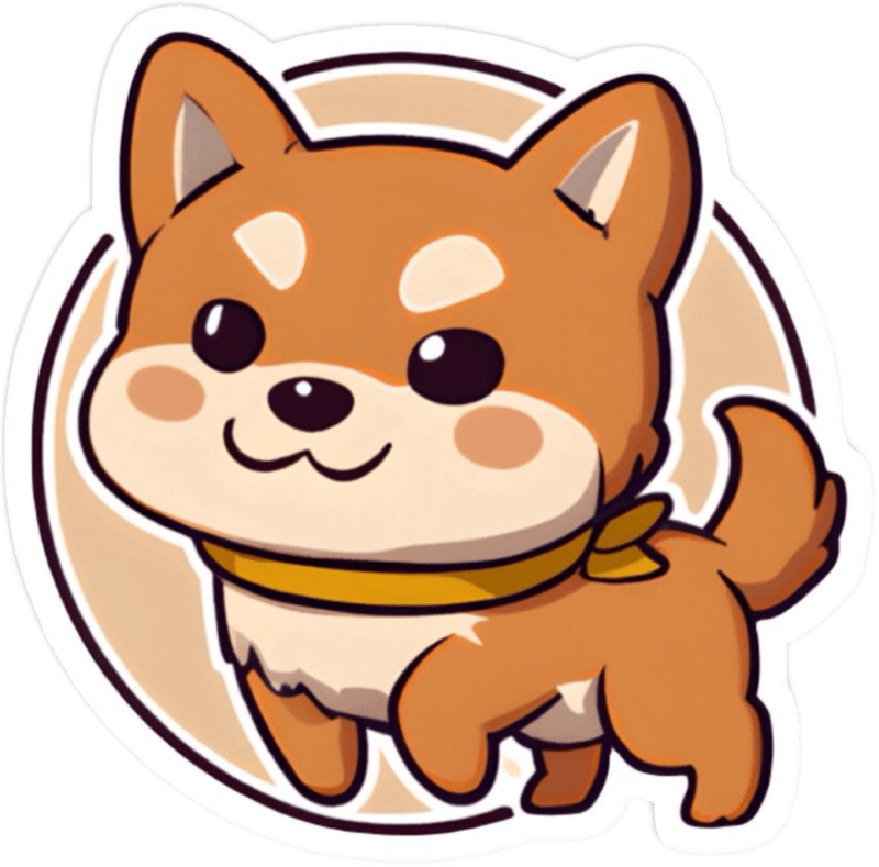 Hình dán chó Shiba nổi bật với biểu cảm hài hước
