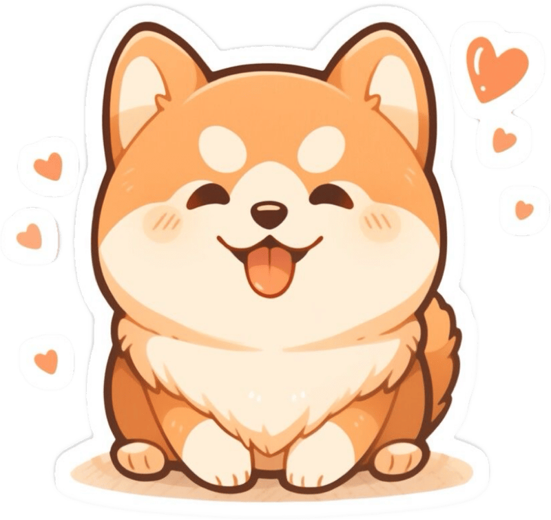 Hình dán chó Shiba tạo ấn tượng bởi dáng vẻ lanh lợi