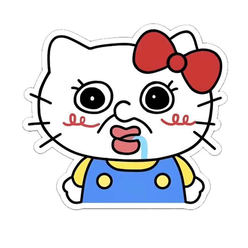 Hình dán gương mặt chibi đáng yêu với nụ cười tinh nghịch