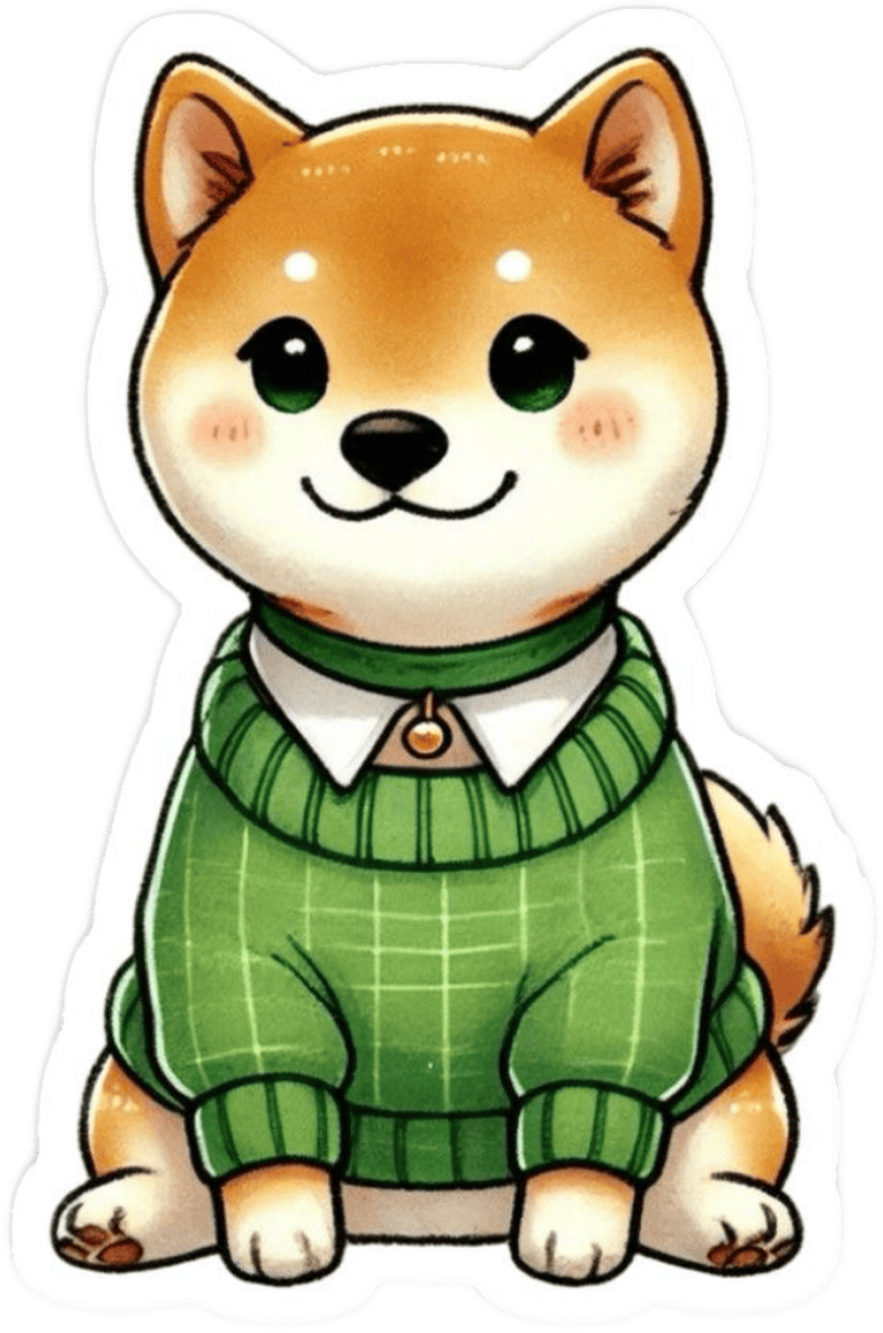 Hình sticker chó Shiba mang dáng vẻ vui tươi