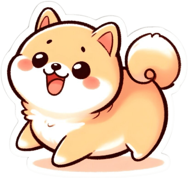 Hình sticker chó Shiba mang vẻ rạng rỡ tươi tắn