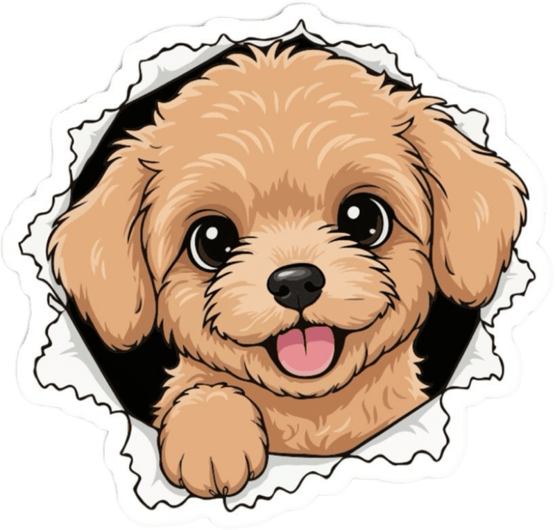 Hình sticker chó mang nét vui nhộn đầy năng lượng